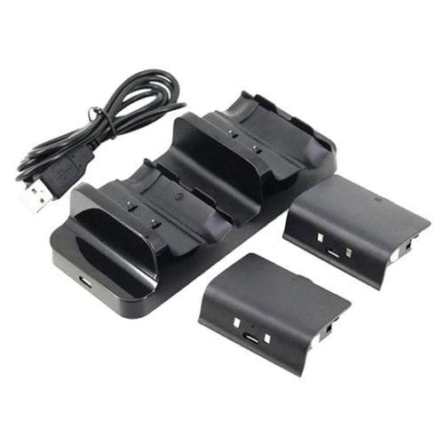 Charger For Xbox One Controller With 2 X 300mAh Rechargeable Black