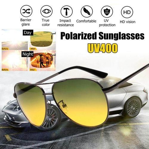UV400 Men's Polarized Sunglasses Clip On Driving Day Night Vision Sun Glasses