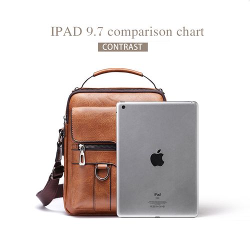 Men's Vintage PU Leather Shoulder Bag,Casual Handbag,Travel Backpack-Vertical
