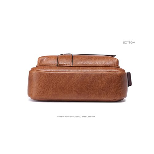 Men's Vintage PU Leather Shoulder Bag,Casual Handbag,Travel Backpack-Vertical