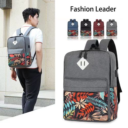 3 In1 Multi Functional School Backpack With USB Slot-Black