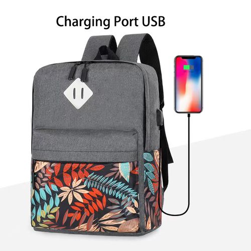 3 In1 Multi Functional School Backpack With USB Slot-Black