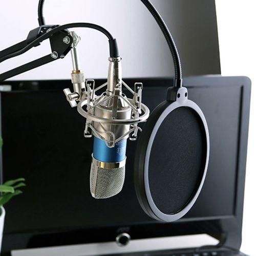 Mic Pop filter anti-shake wind-proof double-layer-Black