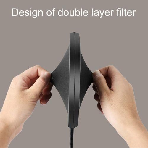Mic Pop filter anti-shake wind-proof double-layer-Black