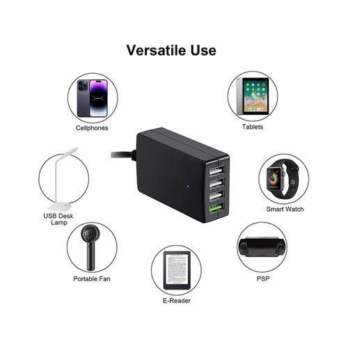 Portable DC with Battery Clip, 12V24V To 5V 4Port USB Cha