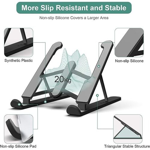 Plastic Folding Laptop Stand Black