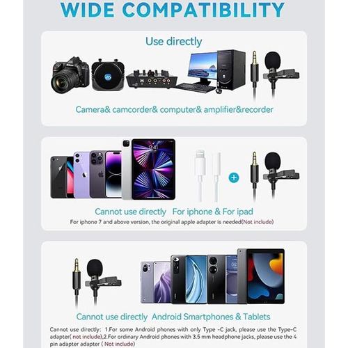 Portable 3.5mm Lavalier Microphone For Mobile And Laptop Use