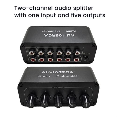 5CH Audio Distributor Stereo Audio Mixer 1 Input 5 Output Sp