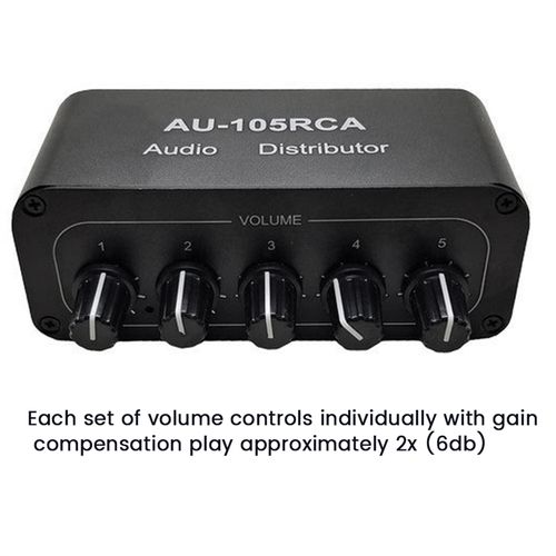 5CH Audio Distributor Stereo Audio Mixer 1 Input 5 Output Sp