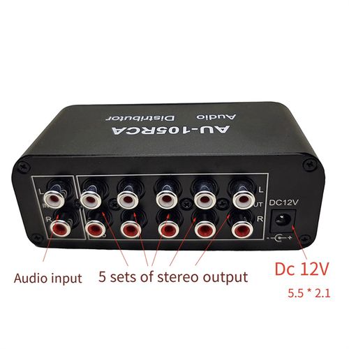 5CH Audio Distributor Stereo Audio Mixer 1 Input 5 Output Sp