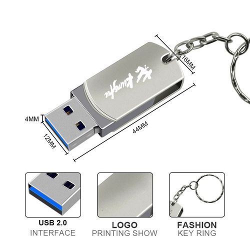 Metal USB Flash Drive - Silver 128GB