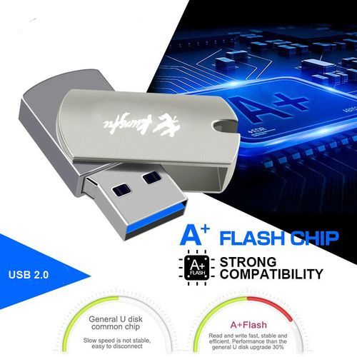 Metal USB Flash Drive - Silver 128GB