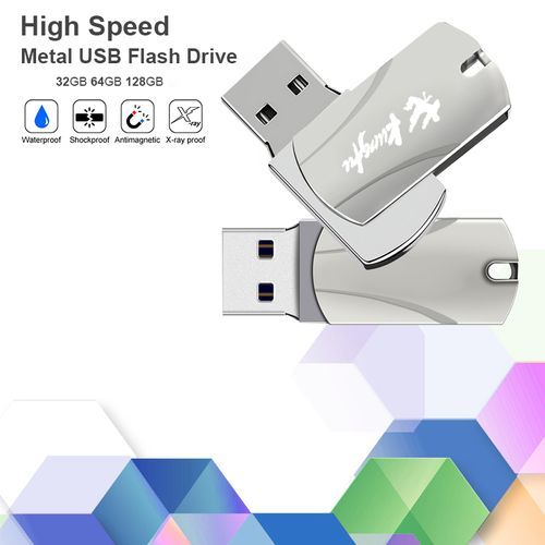 Metal USB Flash Drive - Silver 128GB
