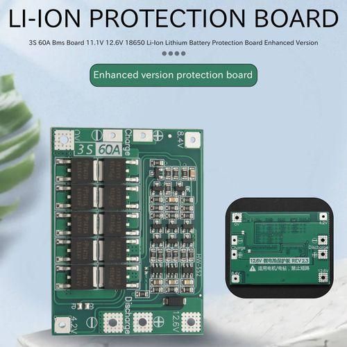 3S 60A Bms Board 11.1V 12.6V 18650 LiIon