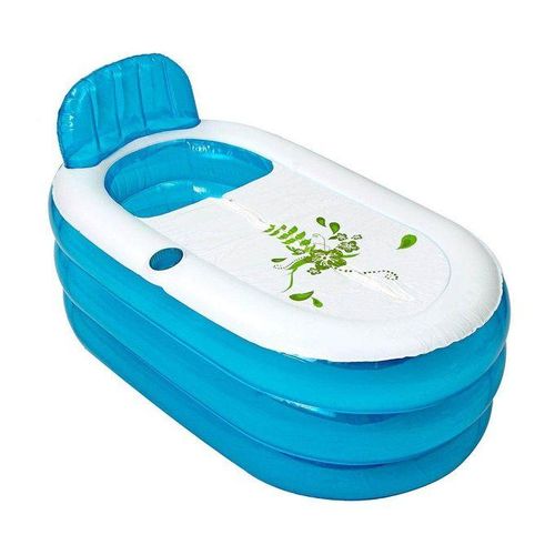 New Foldable Durable Adult SPA Inflatable Bath Tub With Electric Air Pump Blue