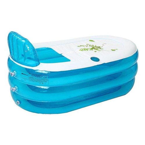 New Foldable Durable Adult SPA Inflatable Bath Tub With Electric Air Pump Blue