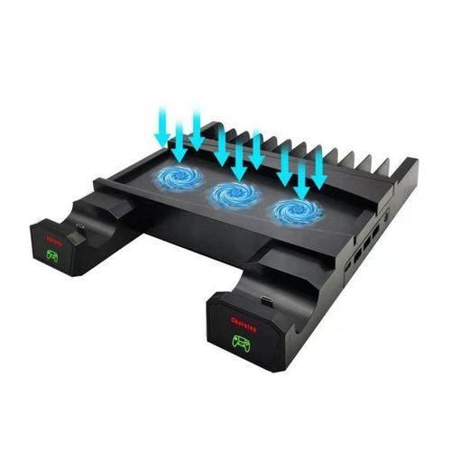 Stand Cooling Fan For PS5 Dock With Dual Controlle