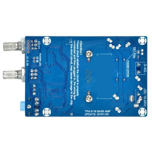 TPA3116 Subwoofer Amplifier Board 100W Bass Output DC12-24V