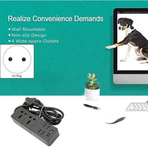 Power Strip Surge Protector with 4 USB and 2 Outlets Ports