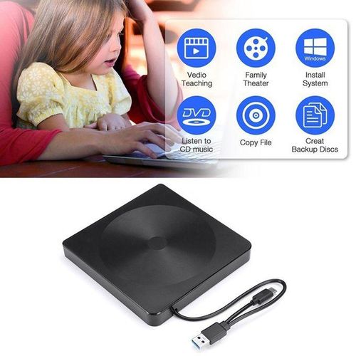 CD Drive 3.0 Type-C Multi-functional External DVD Drive USB 3.0 Portable DVD Player DVD Burner High-Speed Data Transmission Strong Compatibility Lightweight Design Efficient Reading and Writing Speed