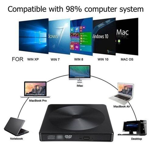 CD Drive 3.0 Type-C Multi-functional External DVD Drive USB 3.0 Portable DVD Player DVD Burner High-Speed Data Transmission Strong Compatibility Lightweight Design Efficient Reading and Writing Speed