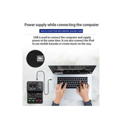 Q-12 Sound Card Audio Mixer Sound Board Console Desk System Interface 4 Channel 48V Power Stereo Computer Sound Card