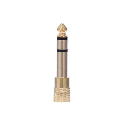 6 Pieces Headphone Adapter 6.35 mm(1/4 inch) Male to 3.5 mm(1/8 inch) Female Stereo Audio Earphone Jack Adapter, Black/Gold Plated