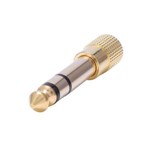 6 Pieces Headphone Adapter 6.35 mm(1/4 inch) Male to 3.5 mm(1/8 inch) Female Stereo Audio Earphone Jack Adapter, Black/Gold Plated