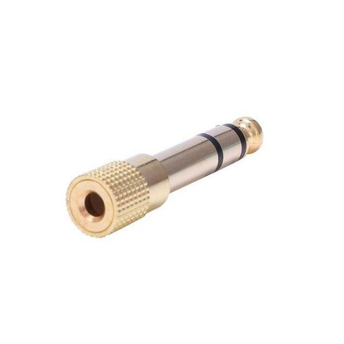 6 Pieces Headphone Adapter 6.35 mm(1/4 inch) Male to 3.5 mm(1/8 inch) Female Stereo Audio Earphone Jack Adapter, Black/Gold Plated