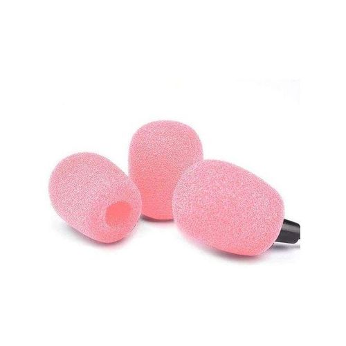 10 Pack Lapel Headset Microphone Windscreen, Microphone Sponge Foam Cover Mini Size Lavalier Microphone Windscreen Pink