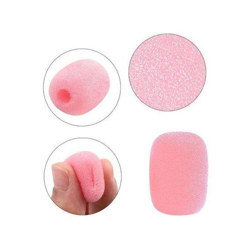 10 Pack Lapel Headset Microphone Windscreen, Microphone Sponge Foam Cover Mini Size Lavalier Microphone Windscreen Pink