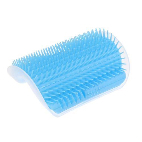 Pet Cat Kitten Wall Corner  Self Groomer Brush Grooming Skyblue