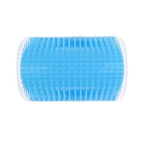 Pet Cat Kitten Wall Corner  Self Groomer Brush Grooming Skyblue