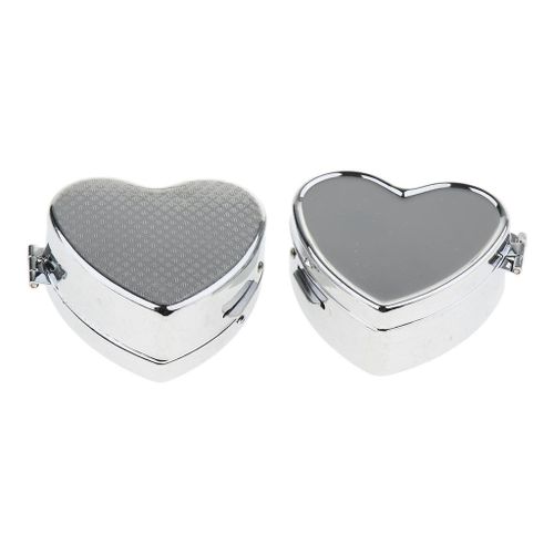 2 PCS 2 Slots Portable Metal Round  Box Pocket Storage Case