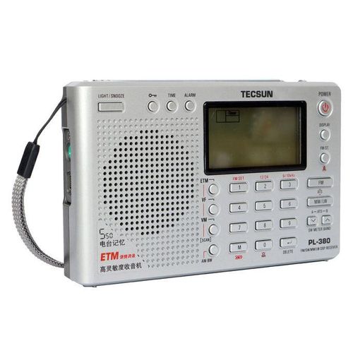 TECSUN PL-380 DSP PLL FM MW SW LW Digital Stereo Radio World Band Receiver New Silver Silver (silver)