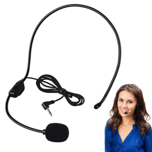 Upgraded Wired Microphone Headset 3.5mm Tour Guides Headset Microphone Amplifier for Teachers Coaches NO5293