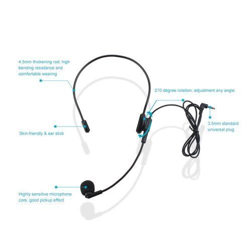 3.5mm Flexible Wired Headset Microphone Mic ForBlack