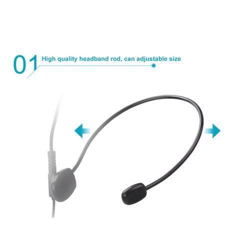 3.5mm Flexible Wired Headset Microphone Mic ForBlack