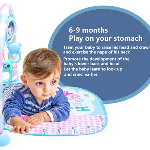 Musical Baby Gyms Play Mats Musical Activity Mat with Hanging Baby Toys for Boy or Girl Newborn Gifts NO5146