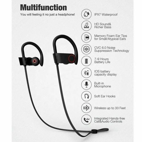New Wireless Earphone Bluetooth 5.0 Waterproof Sports Headset Earphone Sound Magnetic Neckband Headset Sports Ear-hook Headphone