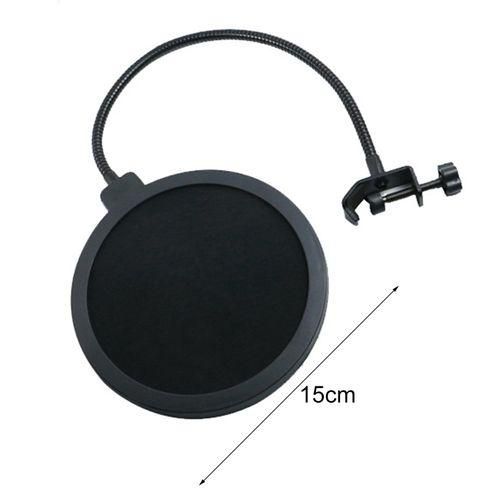MIC Pop Filter Antishake Windproof DoublelayerBlack
