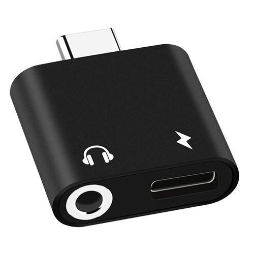 Mini TypeC Adapter USB3.1 2 In 1 USB C To 3.5mm TypeBlack