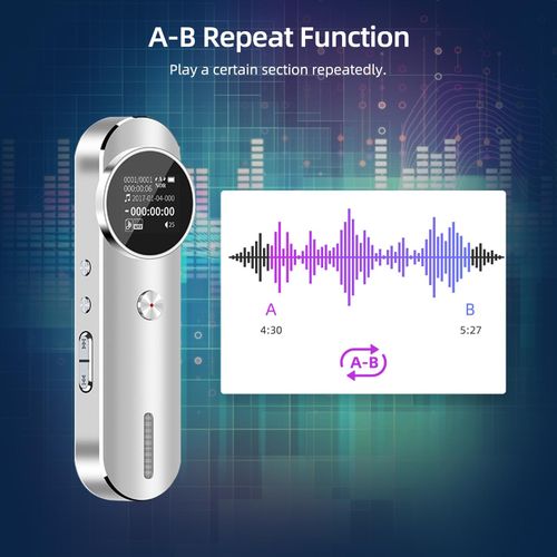 8GB Digital Voice Recorder Voice Activated Recorder MP3 Player 1536Kbps HD Recording Timing Recording Playback Function Volume Adjustment MP3 Player 45h Continuous Recording for Meeting Lecture Interview Class NO5137