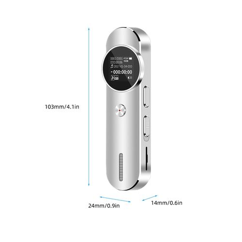 8GB Digital Voice Recorder Voice Activated Recorder MP3 Player 1536Kbps HD Recording Timing Recording Playback Function Volume Adjustment MP3 Player 45h Continuous Recording for Meeting Lecture Interview Class NO5137