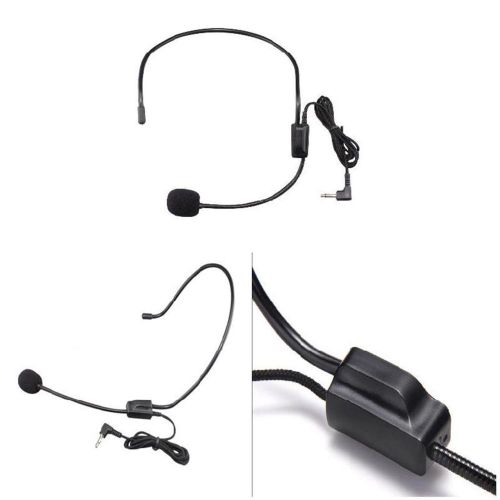 Upgraded Wired Microphone Headset 3.5mm Tour Guides Headset Microphone Amplifier for Teachers Coaches NO5143