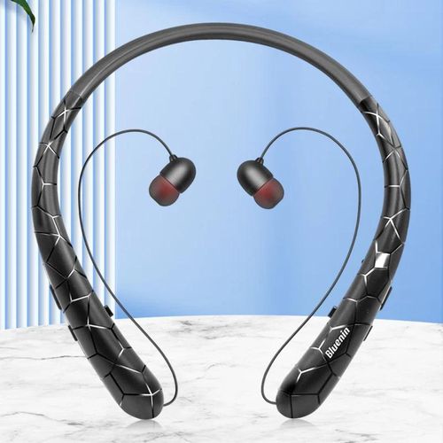 Neckband headset noise canceling wireless earphone Bluetooth-Compatible5.0 retractable with mic for iPhone Samsung LG