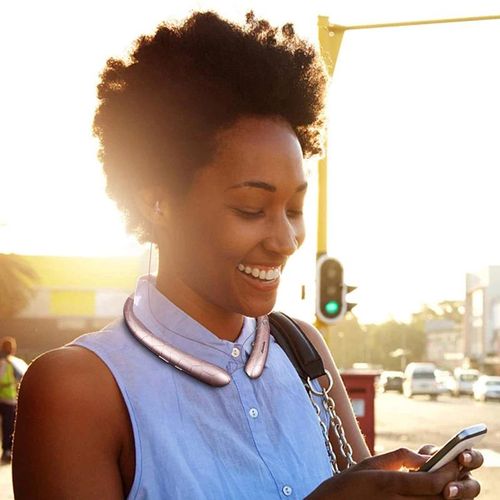 Neckband headset noise canceling wireless earphone Bluetooth-Compatible5.0 retractable with mic for iPhone Samsung LG