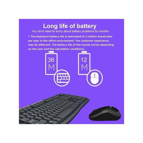 Logitech MK270 2.4GHz Wireless Keyboard + Mouse Set(Black)