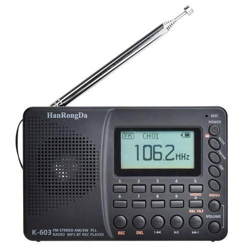 HRD603 Portable Radio AMFMSWBTTF Pocket Radio USB MP3