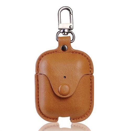 PU Leather Bag Hang Charging Case Cover Belt Sleeve Storage Pouch For Earbuds Brown Size:Not Specified"